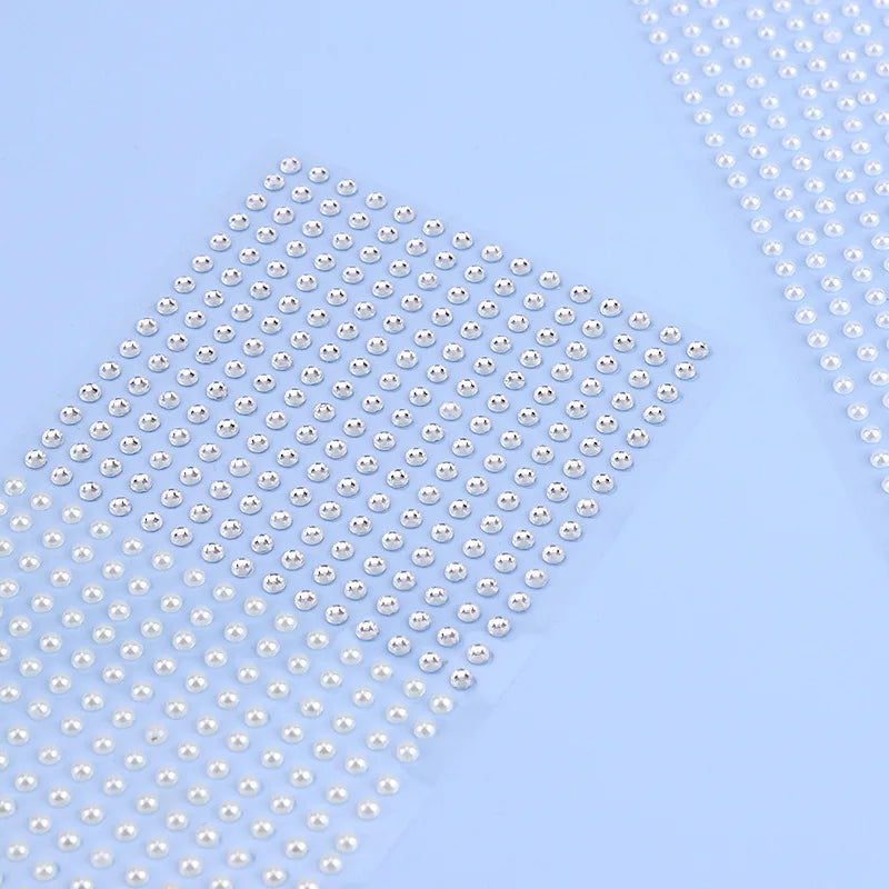 Mix 2mm/3mm/4mm Hair Pearls – Self-Adhesive Stickers for Hair, Face, Makeup, Nails & DIY Crafts