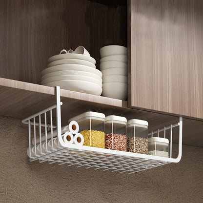 Metal Hanging Kitchen Storage Rack | Multifunctional Layered Book Organizer for Dormitories and Offices