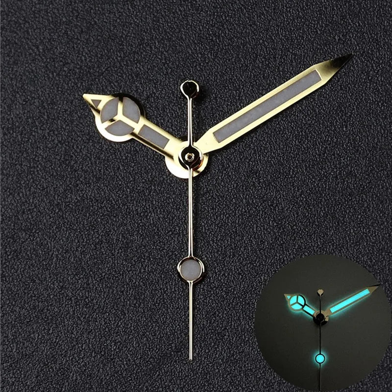 High-Quality Watch Hands – Polished Silver 12.5×12×8mm, C3 & BGW9 Green/Blue Luminous for NH35, NH36, NH34 Movements