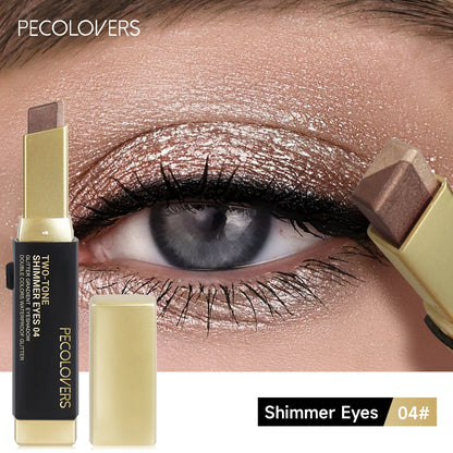 Double Color Eyeshadow Stick – Waterproof Long-Lasting Glitter & Metallic Shimmer Highlight Eye Makeup Pen