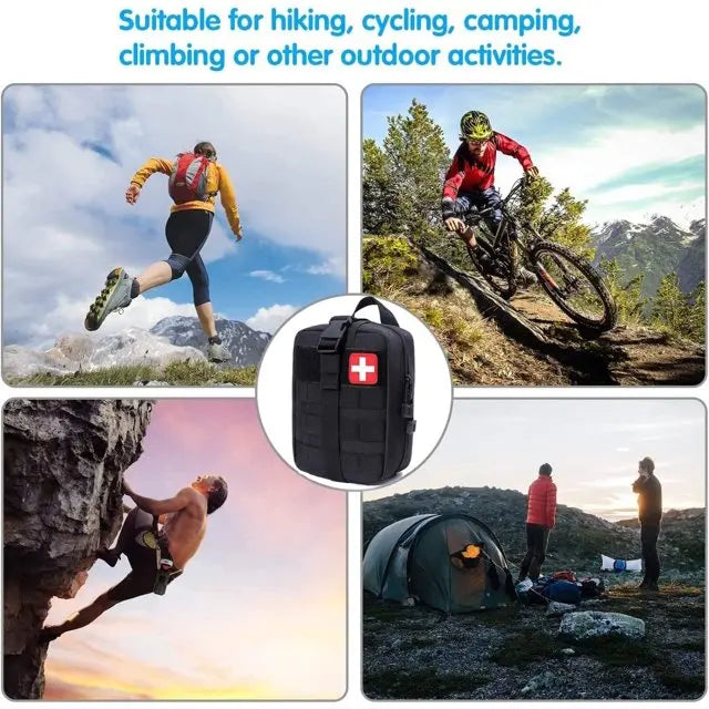 156pcs 30-in-1 First Aid Kit — Portable Home & Outdoor Travel Medical Kit for Camping, Boating, Hiking, and Mountaineering