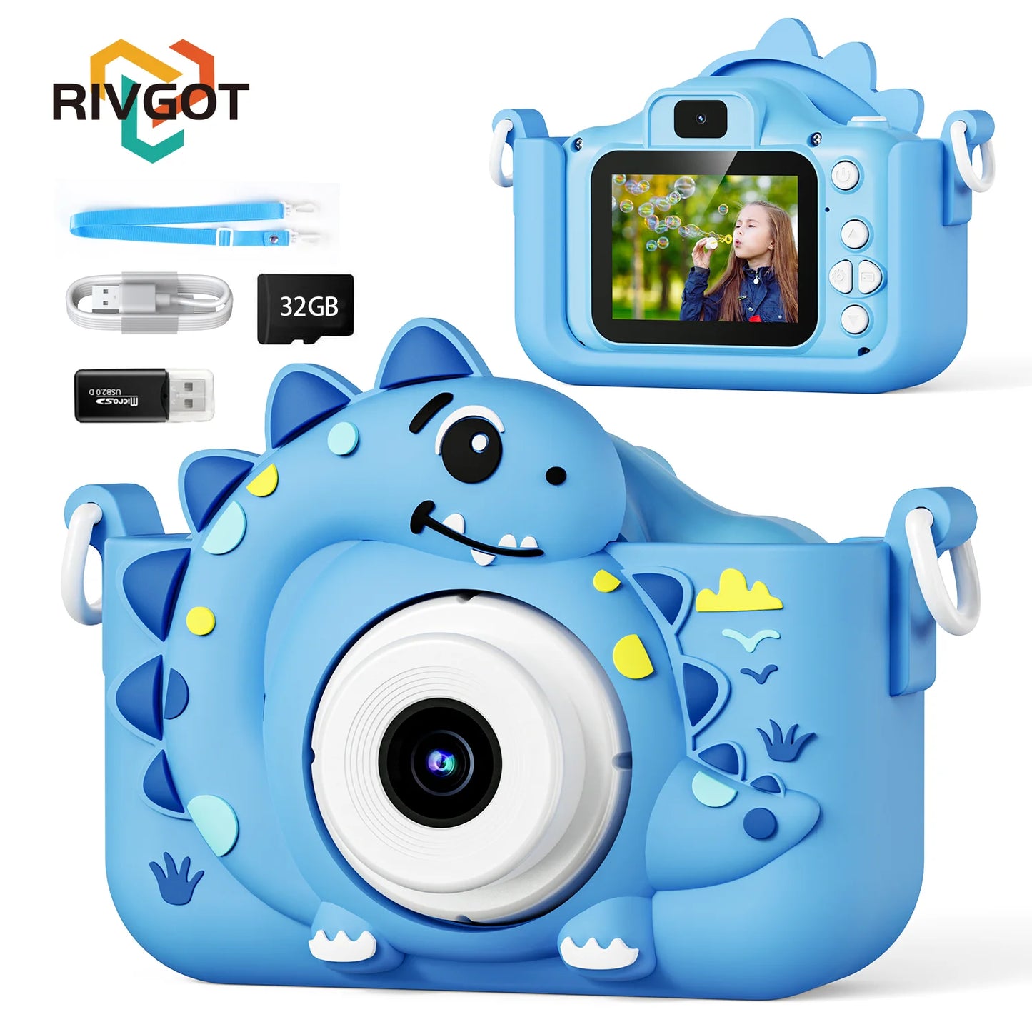 Mini Kids Digital Camera – Cute 1080p HD Camera with 32GB Card for Children & Educational Play
