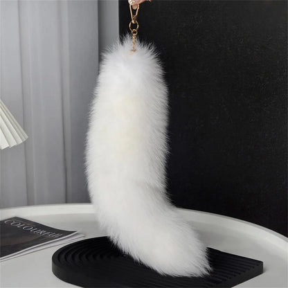 Cute Fluffy Bunny Fur Keychain – Plush Pom Pom Bag Charm and Car Key Ring with Hair Bow