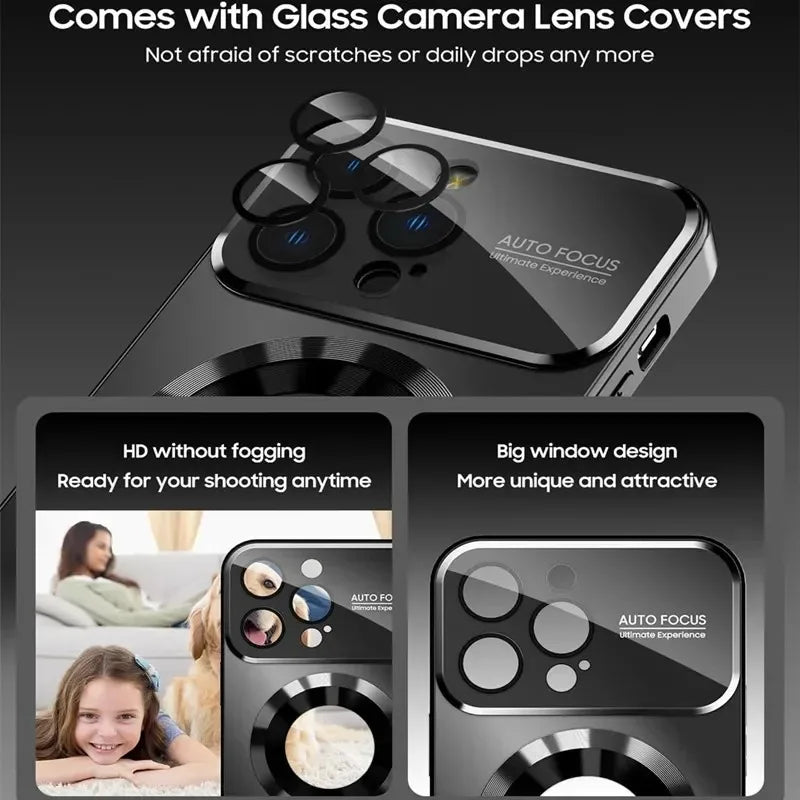 Luxury Titanium Matte Magnetic iPhone Case - MagSafe Compatible Wireless Charging Cover