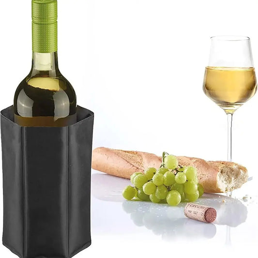 Reusable Wine Cooler Sleeve – Folding Bottle Chiller with Ice Pack for Red, White Wine & Champagne