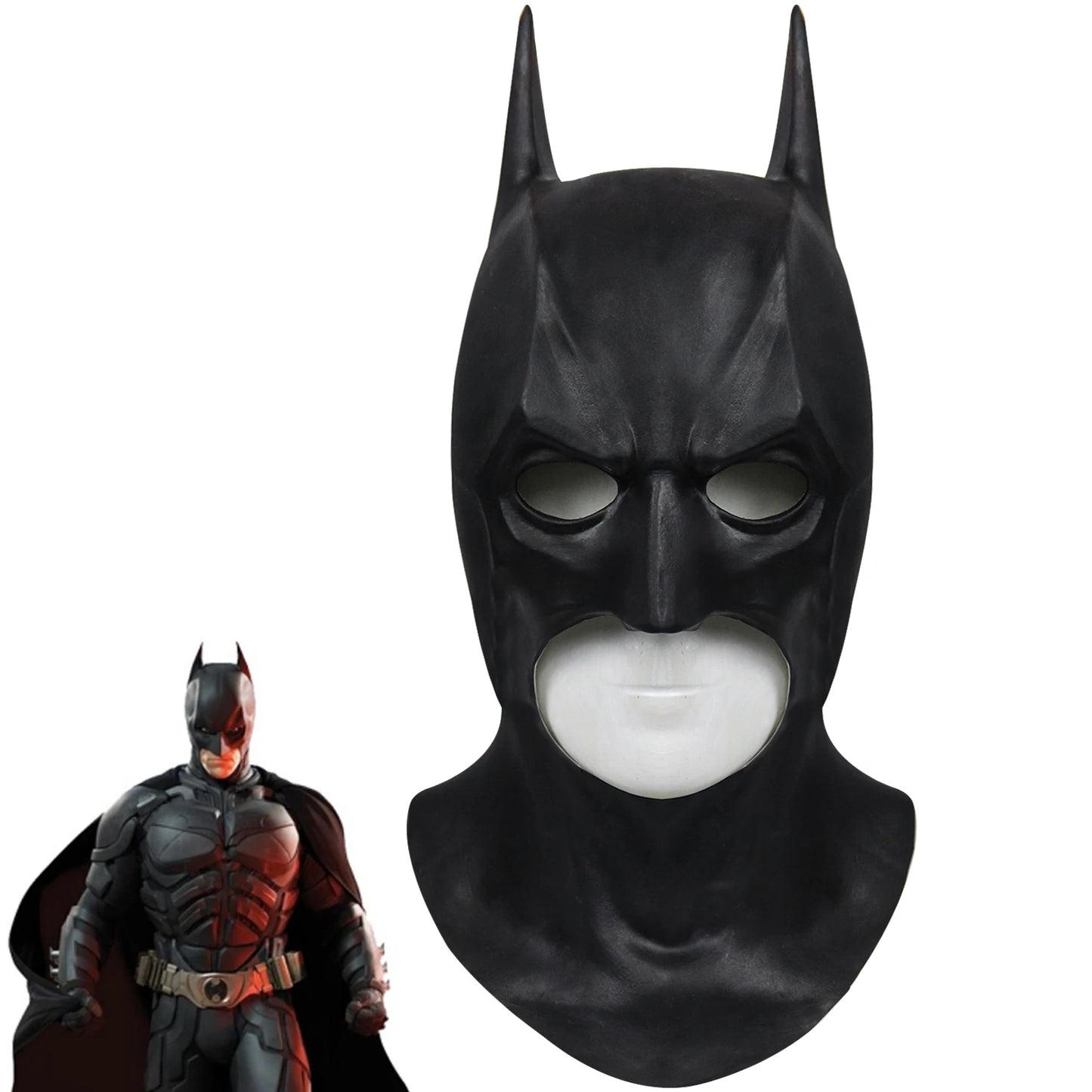 Cafele 2022 Batman Cosplay Costume for Men – Bruce Wayne Halloween Outfit with Black Latex Masquerade Mask