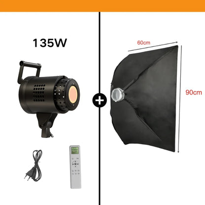 115/135W Bowens LED Photography Studio Light - 220V Daylight-Balanced Video Lamp, 3000–6000K, 3 Colors for Portraits & Studio Shooting