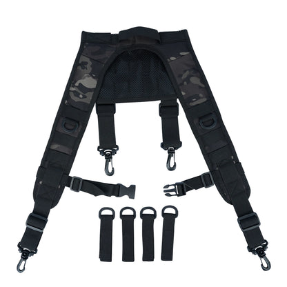 Tactical Police Suspenders — Adjustable Duty Belt Harness with 4 Tool Belt Loops for Law Enforcement