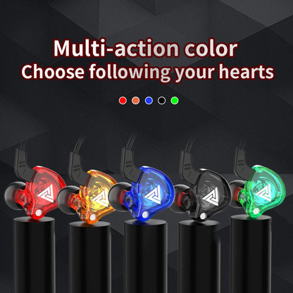 QKZ AK6 In-Ear Earphones - 6 Dynamic Drivers, Stereo Headphones with Mic, Sports HIFI Subwoofer Monitor Earbuds