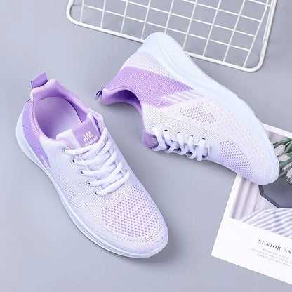 Spring New Women's Lightweight Mesh Running Shoes, Soft Sole Sport Casual Sneakers