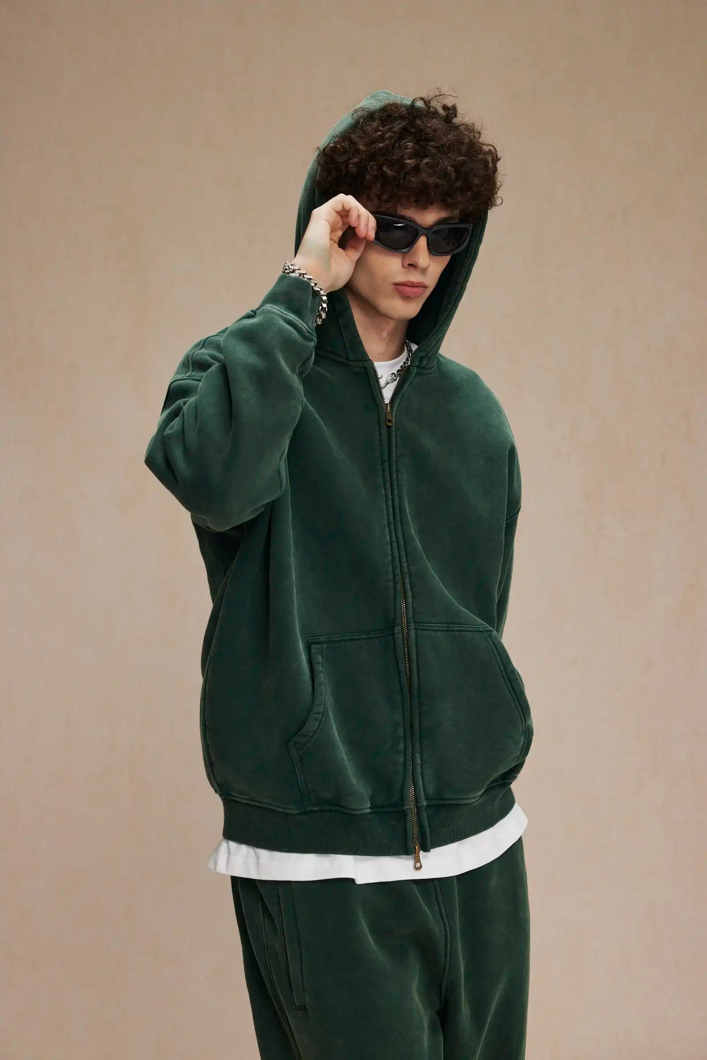 Batik Fleece Zipper Hoodie – Warm Ethnic Style Zip-Up Sweatshirt