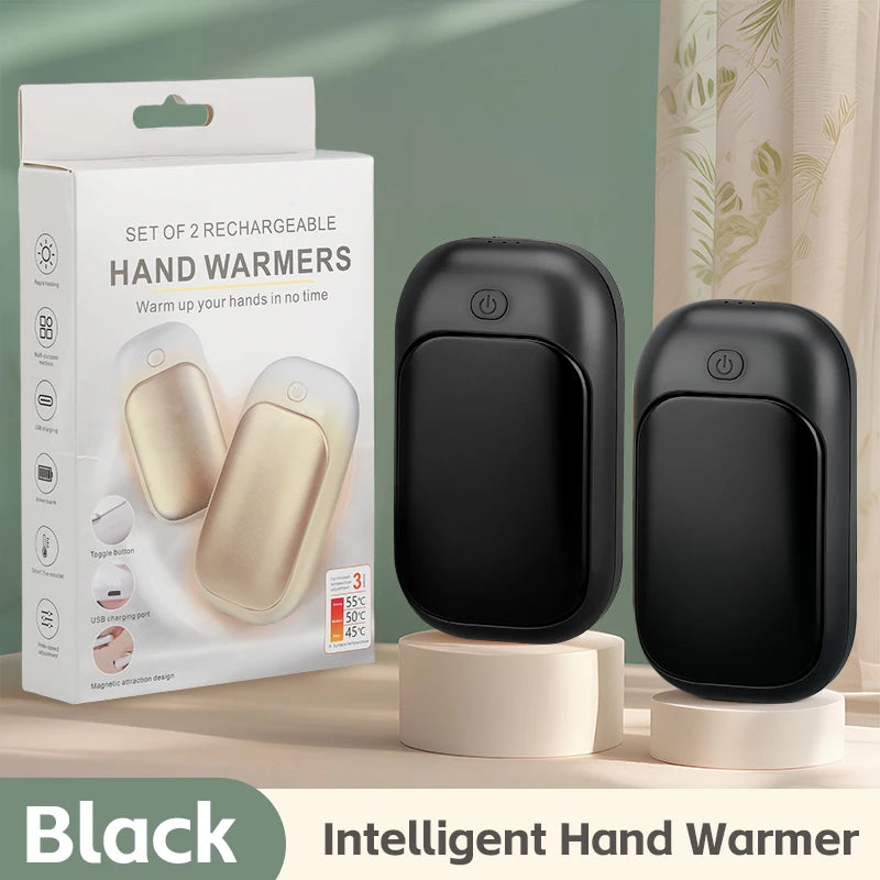 2-in-1 Portable Hand Warmers - Dual Magnetic Heating Set with 3 Adjustable Heat Settings for Winter Use