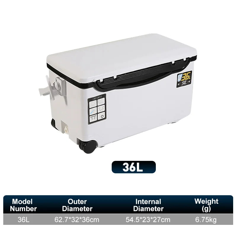 Fishing Cooler Box - Portable Insulated Fish Storage & Tackle Gear Box with Air Holes