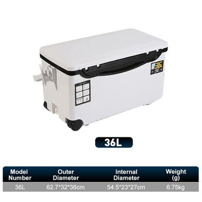 Fishing Cooler Box - Portable Insulated Fish Storage & Tackle Gear Box with Air Holes