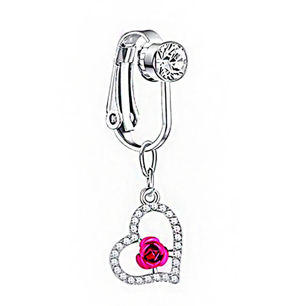 Faux Snake Belly Ring – Fake Clip-On Umbilical Navel Piercing, Belly Button & Cartilage Body Jewelry