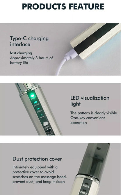 Eye Massager with Sound Wave Vibration – Electric Muscle Stimulation for Skin Lifting, Eye Bag & Wrinkle Removal, Nutrient Infusion