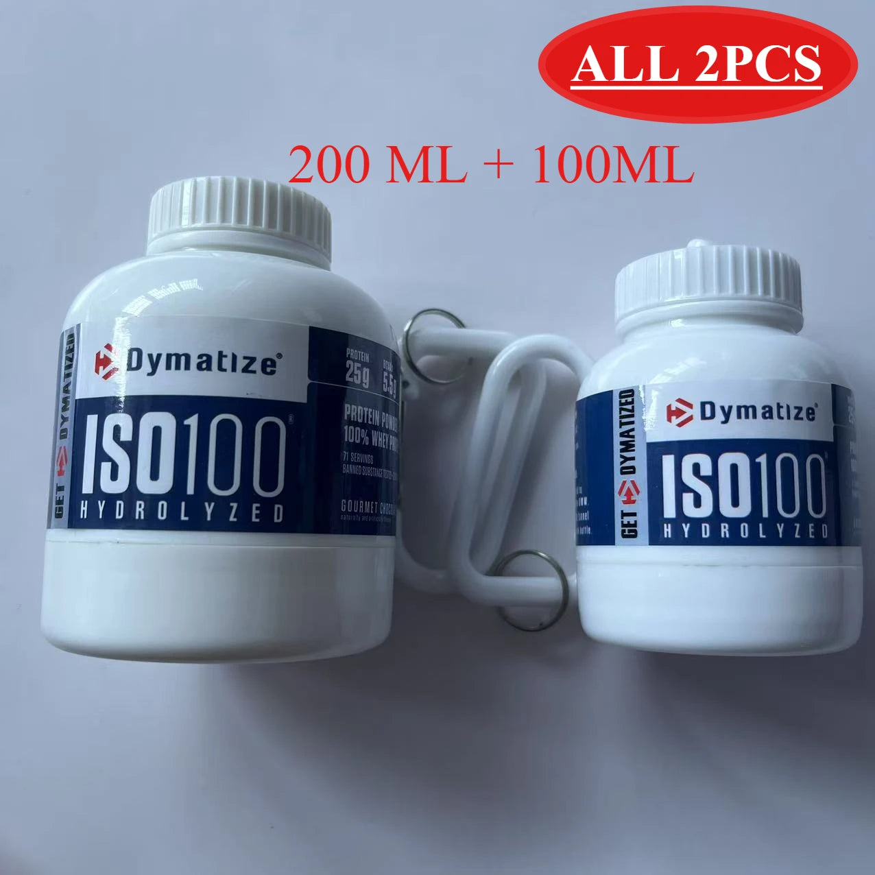 100/200ML Portable Mini Protein Powder Bottle — Keychain Health Container with Funnel for Sports & Outdoors