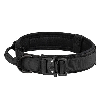 Outdoor Tactical Nylon Dog Collar with Metal Buckle – Breathable Training Collar for Medium & Large Dogs