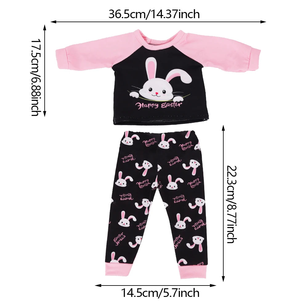 Doll Clothes Multi-Style Daily Set – Pajamas & Home Wear for 43cm Born Baby Dolls & 18-Inch American Dolls, Our Generation Toy Gift