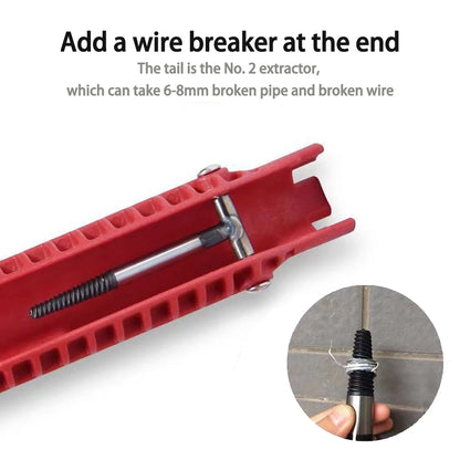 14-In-1 Sink Faucet Wrench - Plumbing Repair Tool with Double Head Handle, Spanner Tool Installer Ratchet Wrench Set for Bathroom