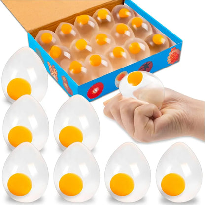 Funky Egg Squishy Ball – Clear Splat Squeeze Toy for Kids & Adults, Easter Basket Filler