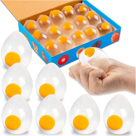 Funky Egg Squishy Ball – Clear Splat Squeeze Toy for Kids & Adults, Easter Basket Filler