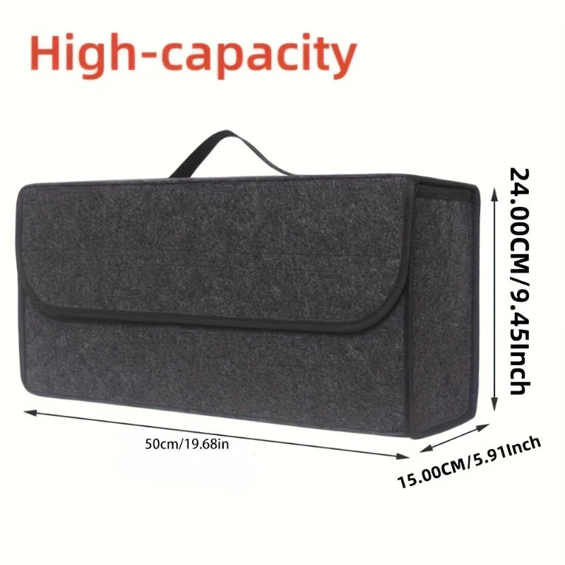 Anti-Slip Compartment Boot Storage Organizer – Soft Felt Car Trunk Organizer & Tool Storage Box, Car Accessories