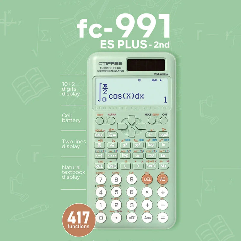 FC-991 ES PLUS Scientific Calculator – 417 Functions Multifunction Exam Calculator for Students | School & College Math Study Tool, Economical Packaging