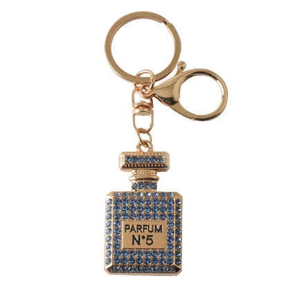 Creative Rhinestone Car & Bag Keychain — Full Diamond Perfume Bottle Pendant for Women’s Accessories