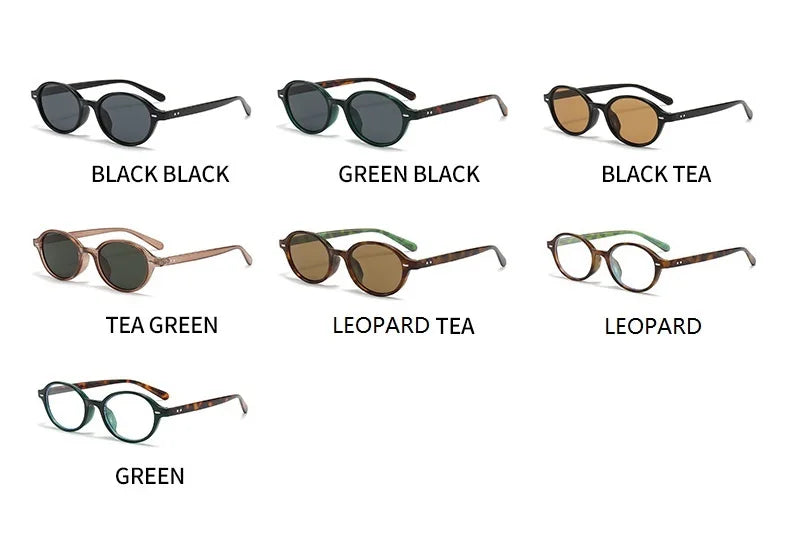 Retro Small Oval Sunglasses for Women & Men – Rivet Detail Luxury UV400 Fashion Eyewear Brand Oculus Gafas