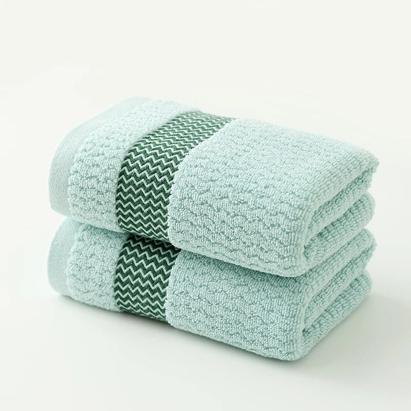 2pcs Thickened Cotton Face Towels — Soft, Quick-Dry, Highly Absorbent Towels