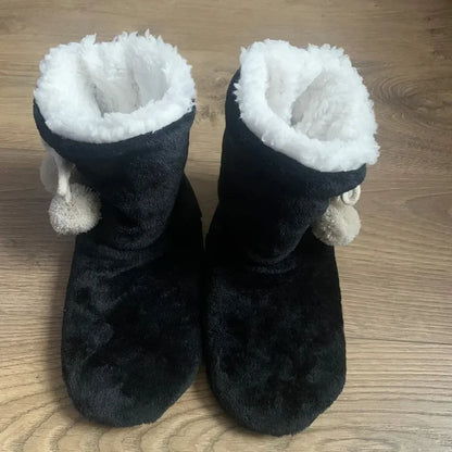 Women’s Winter Home Slipper Boots – Warm Fuzzy Plush Indoor Non-Slip Floor Shoes