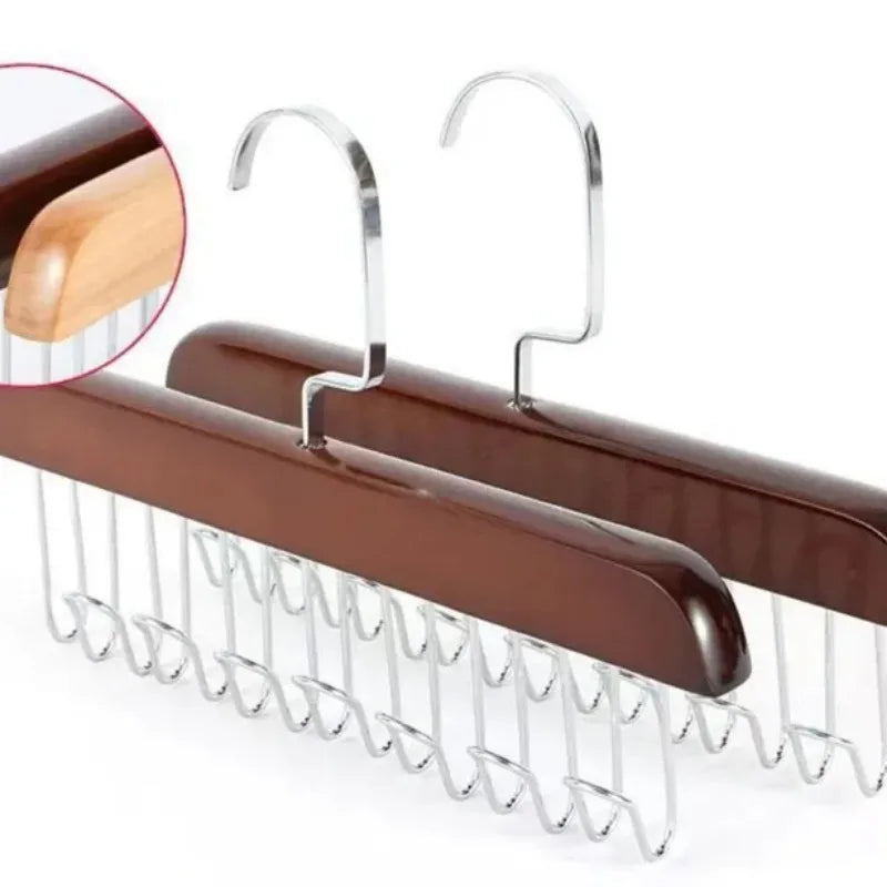 Solid Wood Clothes Drying Rack – 8-Hook Multi-Purpose Hanger for Clothes & Pants, Portable Home Organizer
