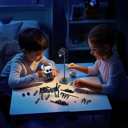 370PCS Hollow Knight Building Blocks Set – Ghost Model with Street Lighting, DIY Educational Toy for Kids