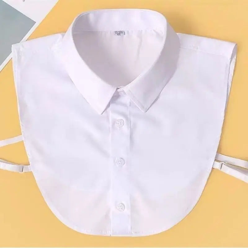 Men's Fake Collar Shirt – Solid Color Business Wear, All-Match Cotton Formal Wear for Spring and Summer