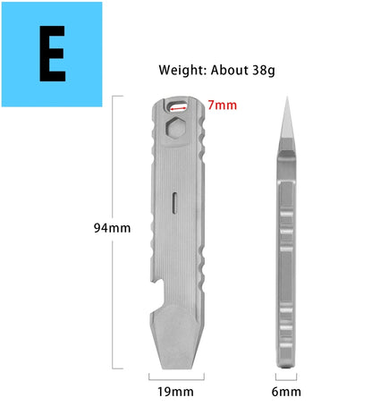 Titanium Alloy Multifunction EDC Tool – Wrench, Pry Bar, Bottle Opener & Screwdriver for Outdoor Use