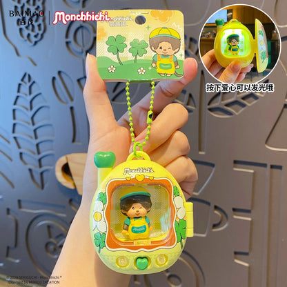 Cute Cartoon Backpack with Glowing Figurine Keychain - Funny Pet-Themed Schoolbag Pendant