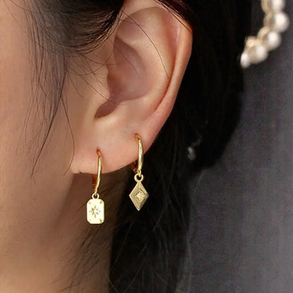 925 Sterling Silver Gold Tassel Earrings - Vintage Crystal Long Chain Hoop Jewelry for Women