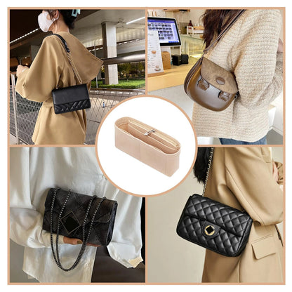 Trendy Felt Insert Bag Organizer — Makeup & Cosmetic Bag Liner for Women's Handbags and Accessories