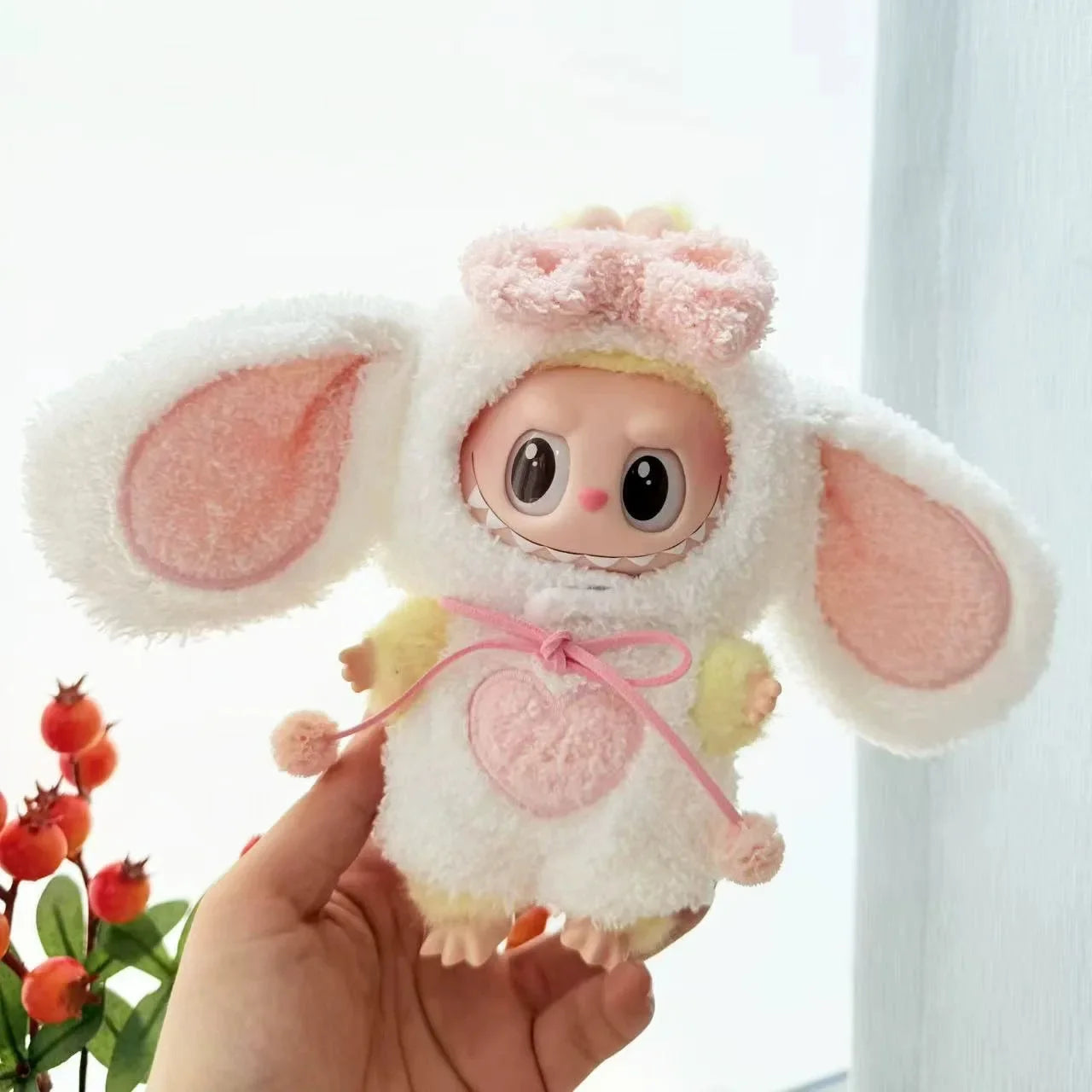 Cute Cartoon Rabbit Outfit for Labubu Plush –  Monkey Macaron Fashion Clothes & Accessories