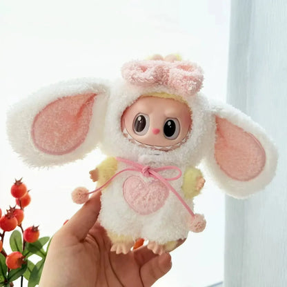 Cute Cartoon Rabbit Outfit for Labubu Plush –  Monkey Macaron Fashion Clothes & Accessories