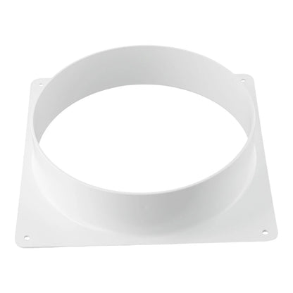 White Air Vent Duct Connector Flange – Straight Square Bottom Pipe for Easy Ventilation Duct Installation