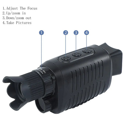1080P HD Monocular Night Vision Scope – 5X Zoom Infrared Hunting Telescope, 300m Range in Full Darkness