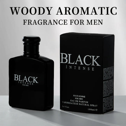 BLACK CHARM Eau de Parfum for Men – 3.4oz/100ml Woody Aromatic Fragrance, Fruit & Floral Notes