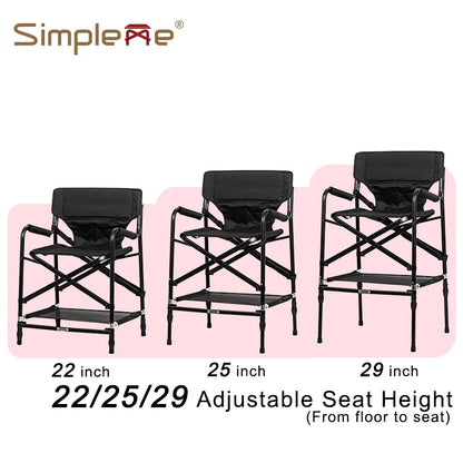Simpleme Adjustable Makeup Artist Chair – Lightweight 4.5kg Swivel Salon Stool