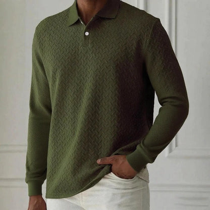 Men’s Long Sleeve Polo Shirt - High Quality Business Casual T-Shirt for Office and Fashion Style