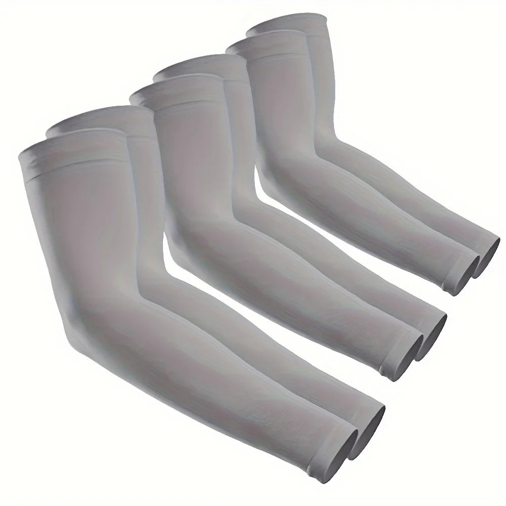 3 Pairs Unisex Sun Protection Arm Sleeves — Breathable Cooling Covers for Outdoor Activities, Cycling, Running & Mountaineering