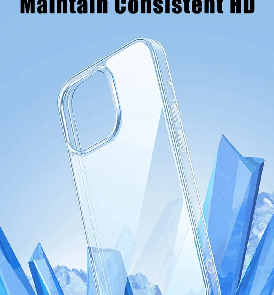 Clear Silicone iPhone Case - Ultra-Thin Soft Protective Cover for iPhone 11, 12, 13, 14 & 15 Series
