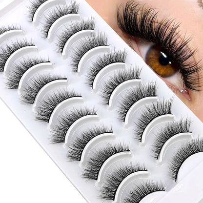 10 Pairs 3D Mink False Eyelashes – Natural Long & Short Lash Extensions Makeup Kit (41 Styles)