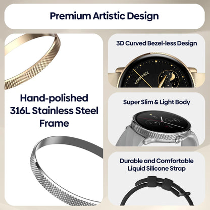Zeblaze GTR 3 Pro Smartwatch — AMOLED Display Fitness Watch with Call Function, 316L Stainless Steel for Men & Women